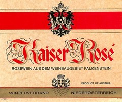 Kaiser Rose Weinbaugebiet Falkenstein Austria 1970s 1980s Vtg Wine Label