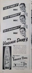 1945 Garrett&rsquo;s Virginia Dare wine port sherry burgundy no vintage ad