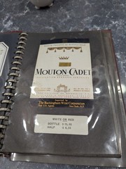 Vintage Restaurant Wine Book Menu-40 Labels
