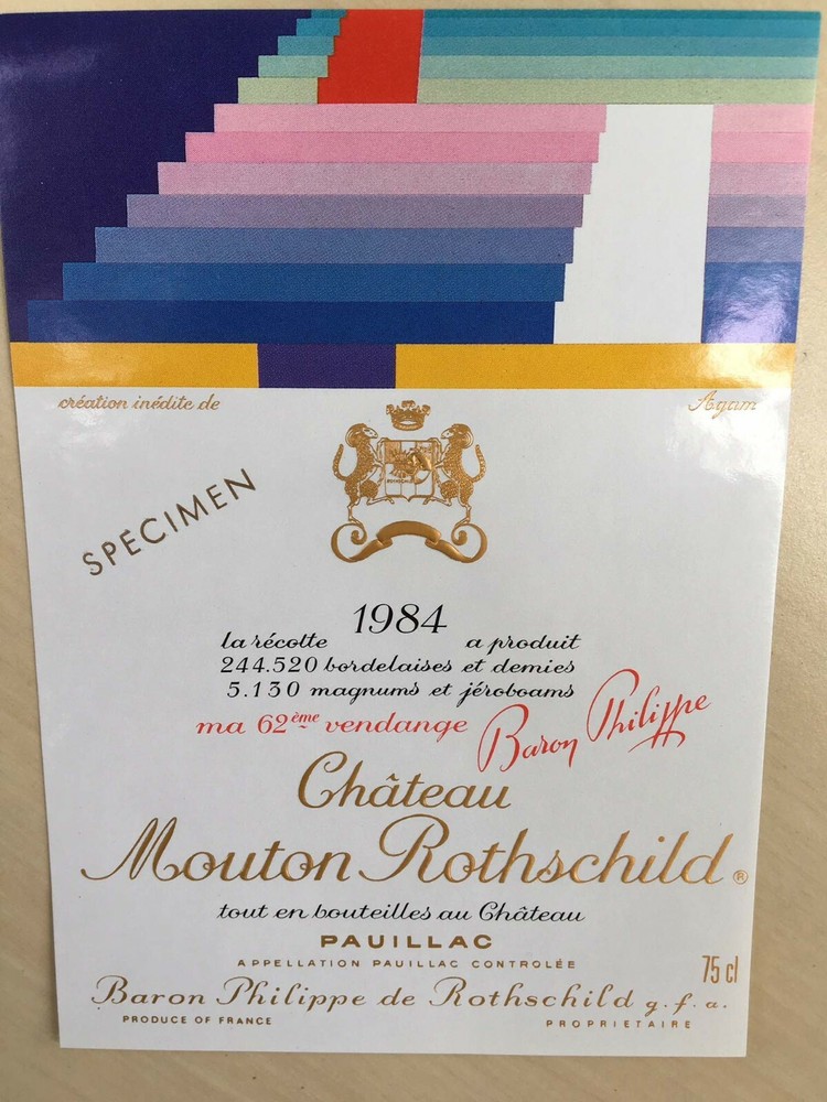 The 1984 Chateau Mouton Rothschild (Specimen) – Label by: Yaacov Agam