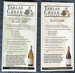 Tablas Creek Vineyard Paso Robles CA 2008 Rose 2007 Cotes de Tablas Blanc Ads