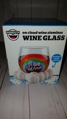 BigMouth . « On Cloud Wine » Stemless Wine Glass  plastic cloud coaster set NIB E3