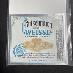 Vintage 1980s Frankenmuth Natural Weisse UNUSED Paper Label Michigan Q1909