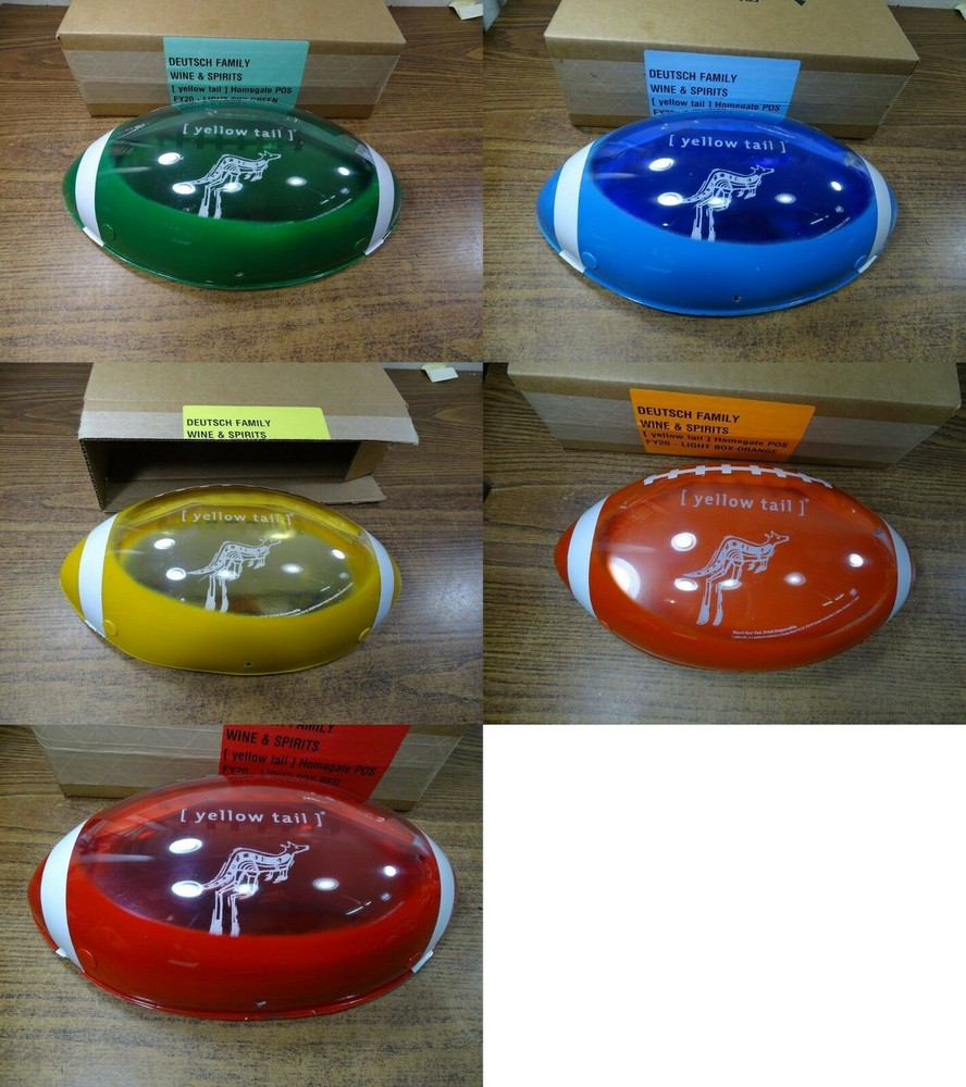 { YELLOW TAIL } WINE HOLIDAY TAILGATE FOOTBALL LIGHTBOXES UNUSED SET OF 5