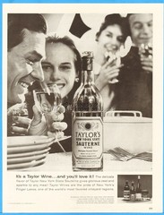 1960 Taylor Wine Company Hammondsport New York State Sauterne Wine Vintage Ad
