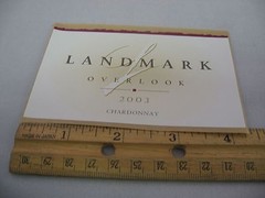 2003 Landmark Overlook Chardonnay Wine Label Collectible Sonoma Valley
