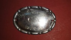 VTG SILVER 830 WINE BOTTLE LABEL / TAG PROPFORENINGEN F C. A. 1952-53 DENMARK