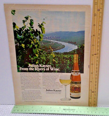1974 Julius Kayser Rhine Wine 1970s 70s PRINT AD Liebfraumilch Glockenspiel