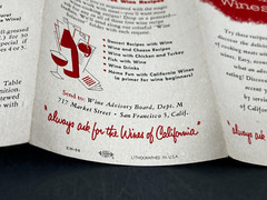 California Wine Advisory Board 1950s Vintage Meat Recipes Advertising Flyer