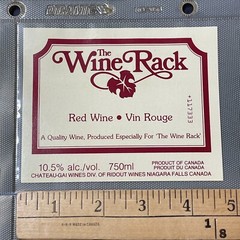 Vintage Chateau-Gai The Wine Rack Red Wine Niagara UNUSED Paper Label Q29