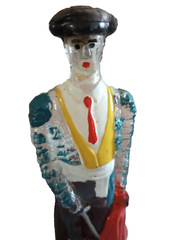 1955 GLASS MATADOR BOTTLE BULLFIGHTER DECANTER DALMAU HERMANOS TARRAGONA SPAIN