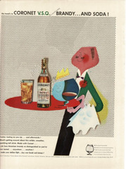 1943 Coronet VSQ Brandy Butler Maitre&rsquo;d art Artist Paul Rand Vintage Print Ad