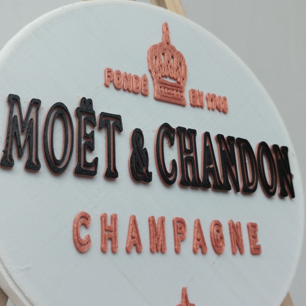 3D Printed Moet & Chandon Champagne RGB LED Sign With Remote Control Bar