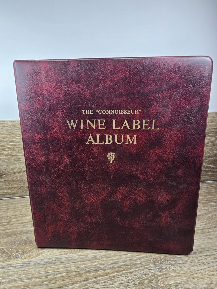 The Connoisseur Vtg. Wine Label Collector Album w/ Pages & Assortment Of Labels