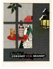 1945 Coronet VSQ Brandy Christmas WWII Buy War Bonds Vintage Print Ad
