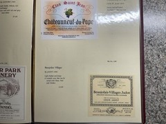 Vintage 1986 Restaurant Wine List-Menu-26 Labels With Descriptions – WHITE & RED
