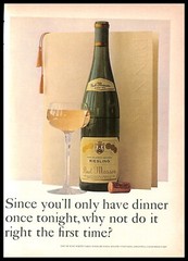 1967 Paul Masson Riesling Wine Vintage PRINT AD Alcohol Beverage Dinner