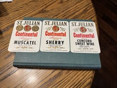3 Different Old St Julian Continental Wine Bottle Labels Unused Paw Paw Mich Mi
