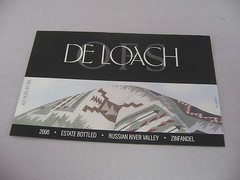 2000 De Loach OFS Zinfandel Wine Label Russian River Valley CA Southwestern Art