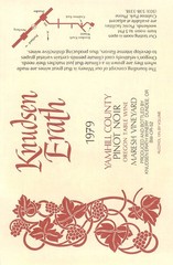 Knudsen Erath Pinot Noir Maresh Vineyard Yamhill OR 1970s 1979 Vtg Wine Label