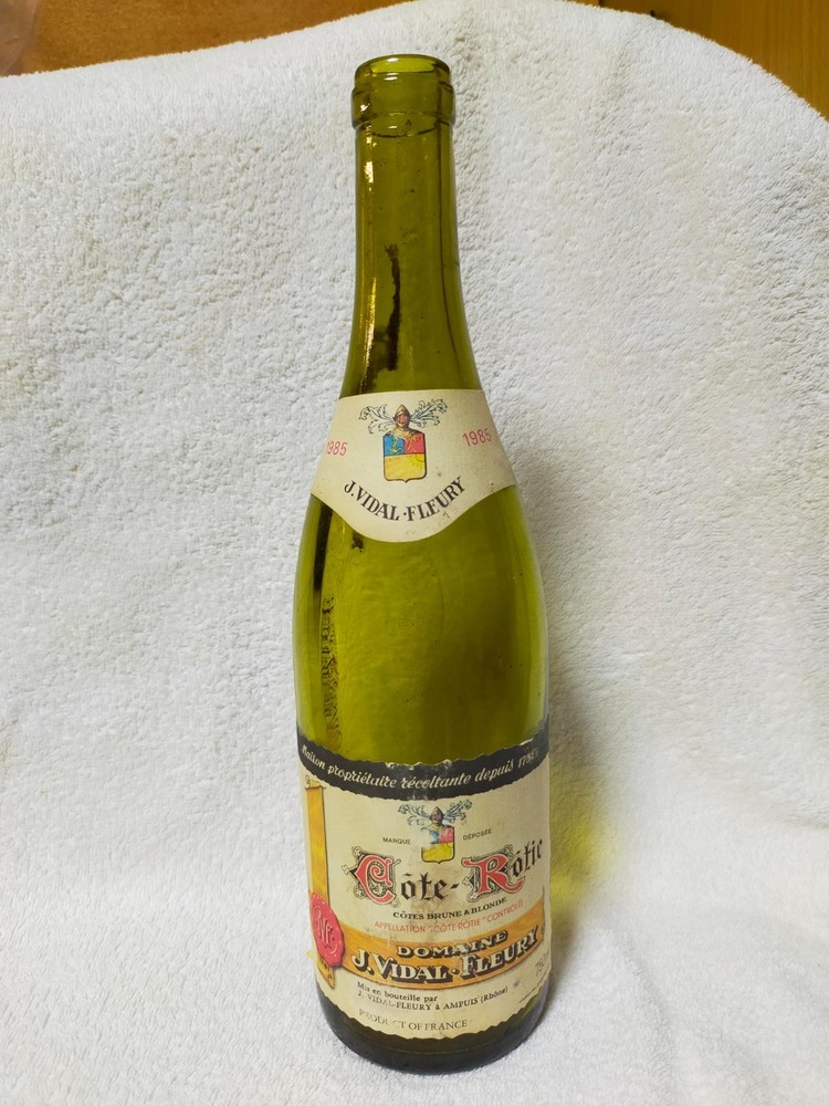 (empty) 1985 Domaine J. Vidal-Fleury Cote Rotie Glass Bottle Vintage From Japan