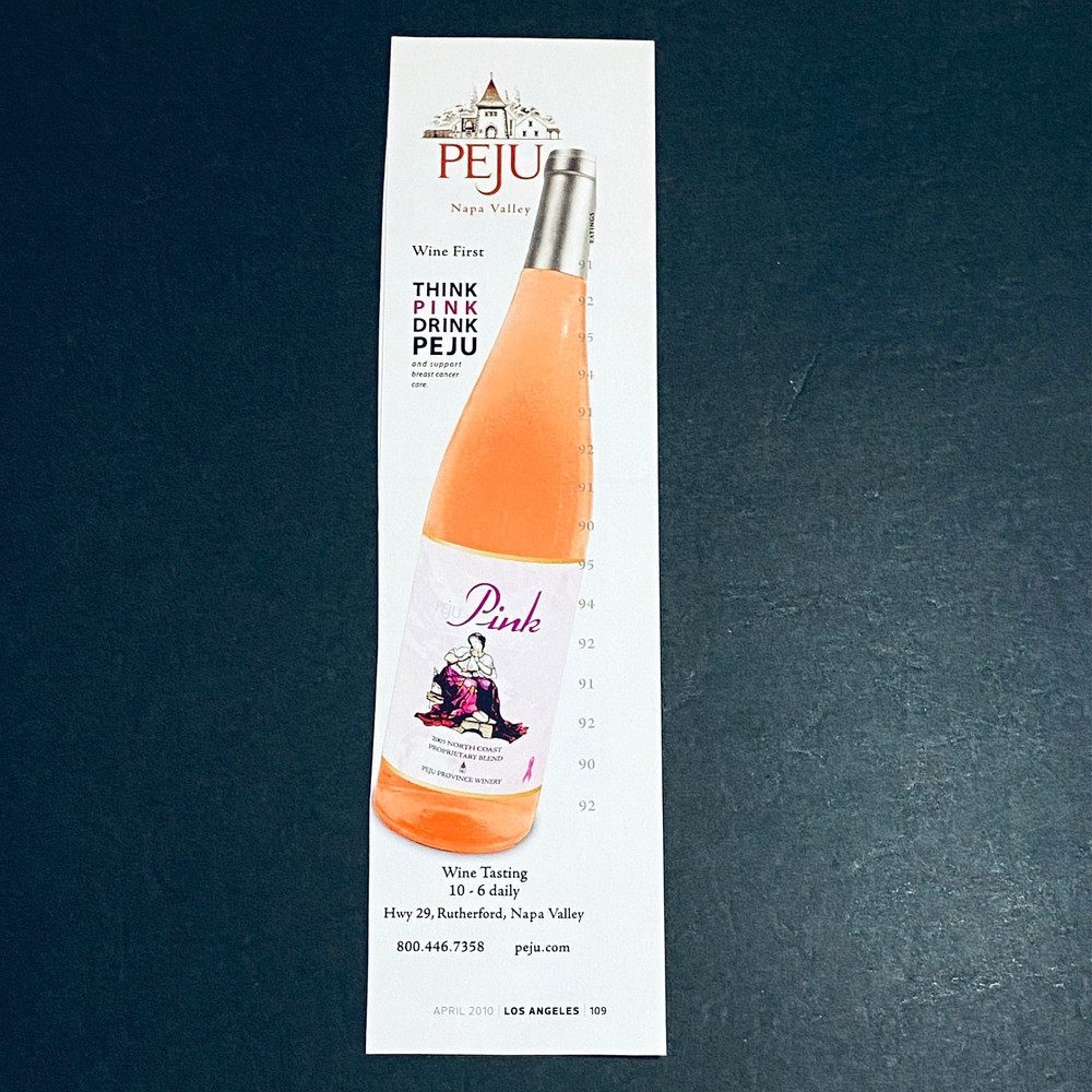 Print Ad 2010 Wine Napa Valley Winery Peju Pink California Paper Collectors