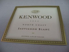Vintage 2000 Kenwood Sauvignon Blanc Wine Label North Coast California
