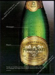 2001 Perrier Jouet Grand Brut champagne bottle photo BIG vintage print ad