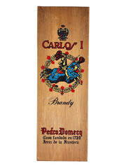 Vintage Carlos I Brandy Pedro Domecq Wood Box Bottle Holder Keepsake BOX ONLY