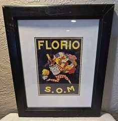 Florio Marcello Dudovich Art Print Vintage Marsala Wine Framed Bar Advertising