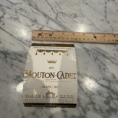 Vtg label Bordeaux France BARON PHILIPPE ROTHSCHILD MOUTON CADET 1975 Blanc SFC