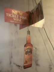 70’S BOONE’S FARM “TICKLED PINK” TICKLE PINK FRUIT WINE 40”+DANGLER WINE SIGN