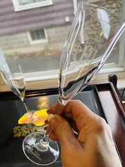 Perrier Jouet White PJ Champagne Flute France Rare Barware Signed Set Of 2