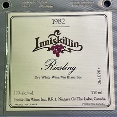 Vintage 1982 Inniskillin Winery Riesling Wine UNUSED Paper Label Niagara Q88