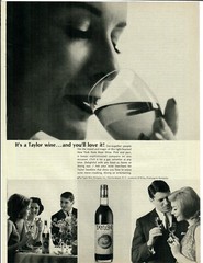 1963 Taylor Wine Vintage Print Ad Adults Enjoying Wine Party
