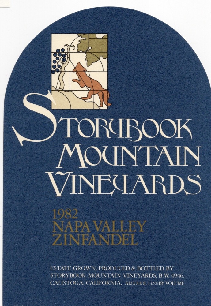 Storybook Mountain Vineyards Zinfandel Wine Label UNUSED NEW Vintage 1982