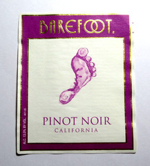 Barefoot Pinot Noir California Wine Label Gum Backing Collectible USA