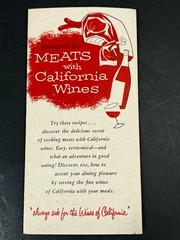 California Wine Advisory Board 1950s Vintage Meat Recipes Advertising Flyer