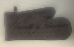 Castello Di Amorosa Winery Qty 2 Oven Mitts Napa Valley California Brown Logo