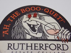 RUTHERFORD CELLARS-VINTAGE 1991 HALLOWEEN PROMO-2.5&Prime; BUTTON-« AH, THE BOOO-QUET! »