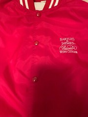 RARE VINTAGE 1980&rsquo;S BARTLES & JAYMES PROMOTIONAL RED WHITE VARSITY JACKET SMALL