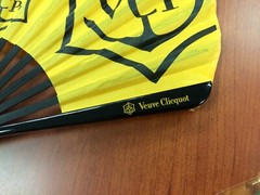 Authentic Veuve Clicquot VCP Signature Yellow Hand Fan Awesome RARE BRAND NEW