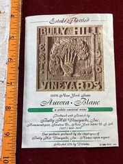 1979 “BULLY HILL VINEYARDS” Aurora Blanc WINE LABEL Hammondsport NY “Names” BHV