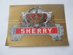 c.1900 – SHERRY – Wine Bottle LABEL – Crown