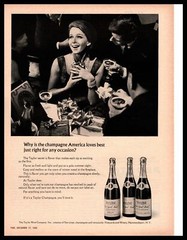 1965 Taylor Wine Company Pink Champagne Hammondsport New York State Print Ad