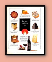 1992 Sutter Home Vintage PRINT AD Specialty Cheeses Wine Pairing Alcohol