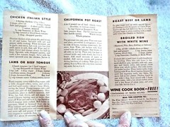 3 booklets California Wine c.1966, 1967 Wine Cooking & Wine Tasting