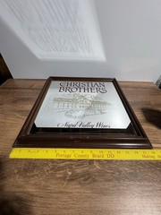 Vintage Christian Brothers Winery Advertisement Mirrored Sign Napa Framed 16”
