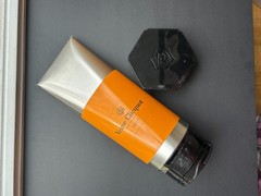 VINTAGE VEUVE CLICQUOT CHAMPAGNE ORANGE PAINT TUBE TIN CARRIER / CHAMPAGNE / BAR