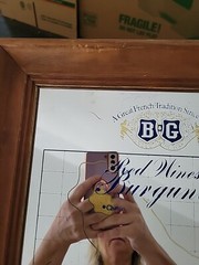 Pair Of B & G WINE BAR MIRRORS WINES OF BURGUNDY/WINE REGIONS OF FRANCE RARE VTG